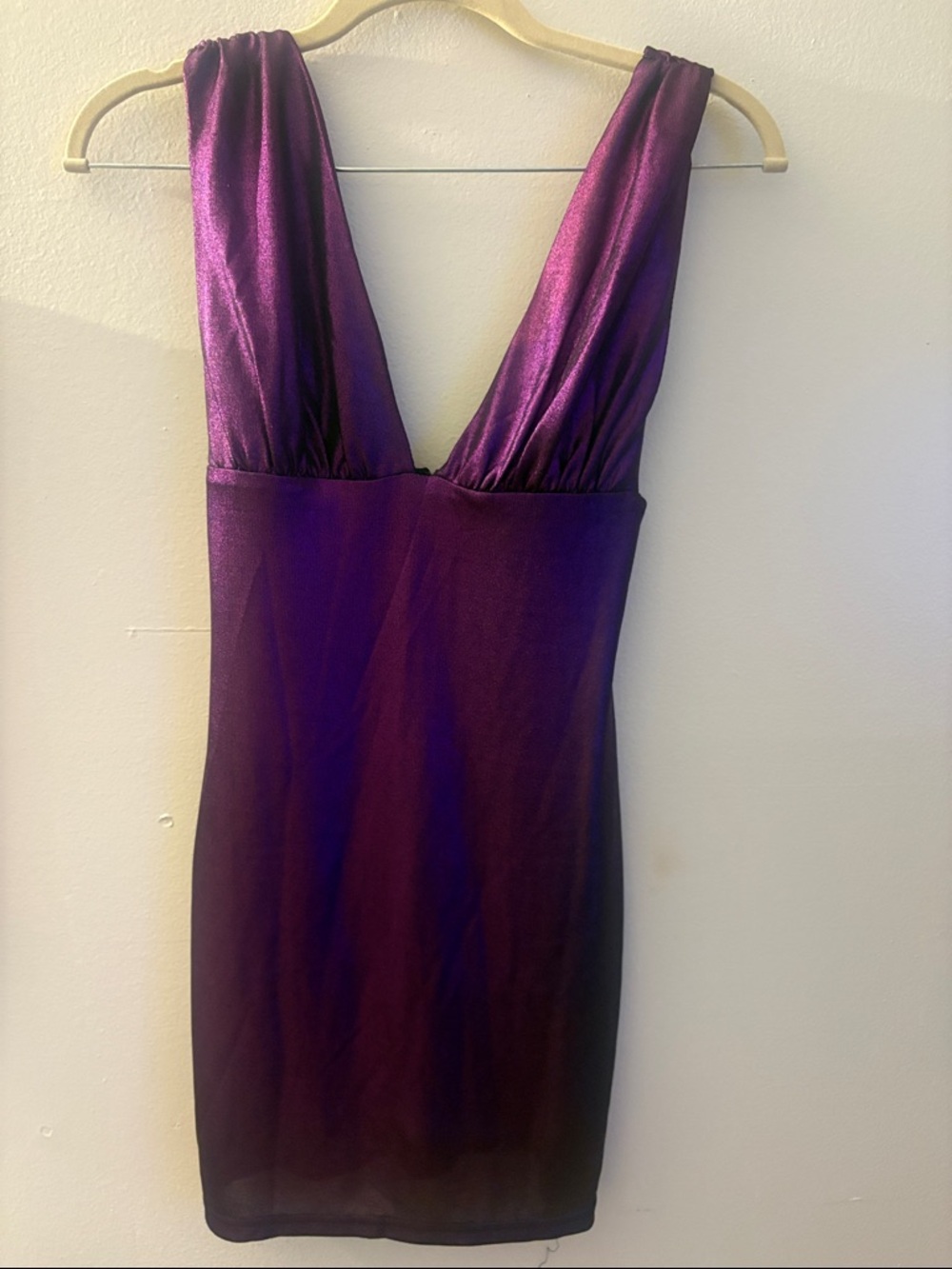 superdown Purple Mini Dress with Deep V
